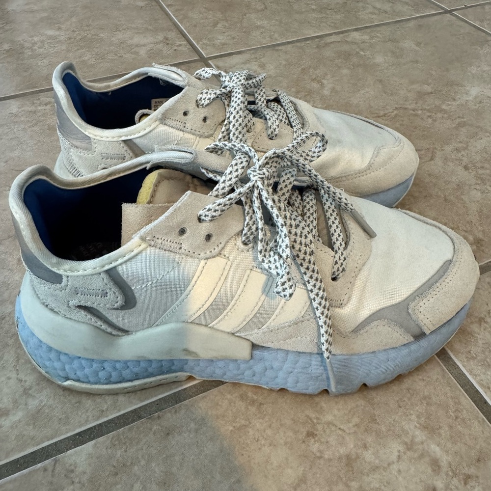 Adidas Off-White and Light Gray Sneakers